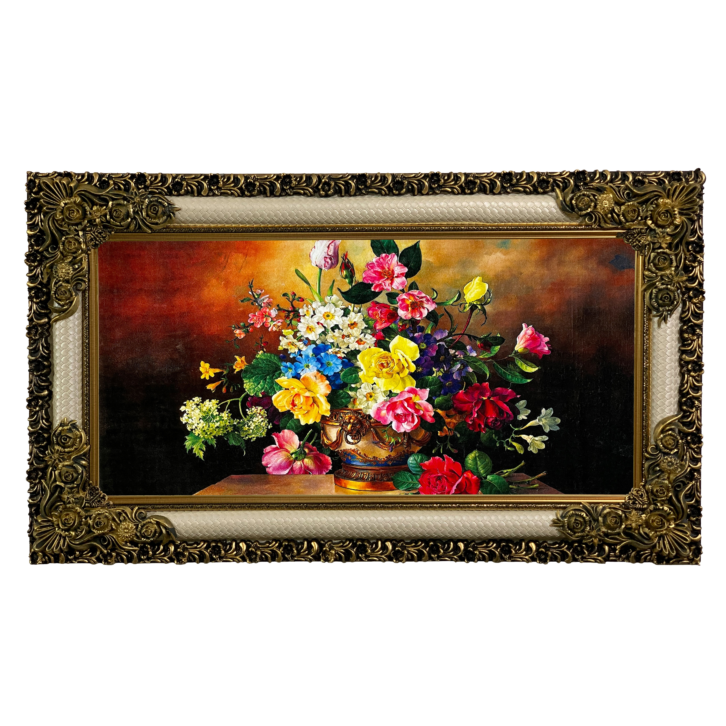 تابلو فرش ماشینی طرح دستبافت مدل سبد گل کد 7480 تابلو فرش ماشینی طرح دستبافت مدل سبد گل کد 7480